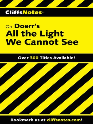 cover image of CliffsNotes on Doerr's All the Light We Cannot See